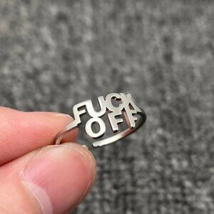 ($6) F*ck Off Wrap Ring - Silver